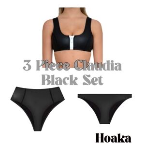 3 Piece HOAKA Swimsuit Bikini Set- Claudia Black NWOT